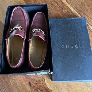 Vintage Gucci Sz 8 B Brown gold horsebit Hardware leatherLoafer Shoe